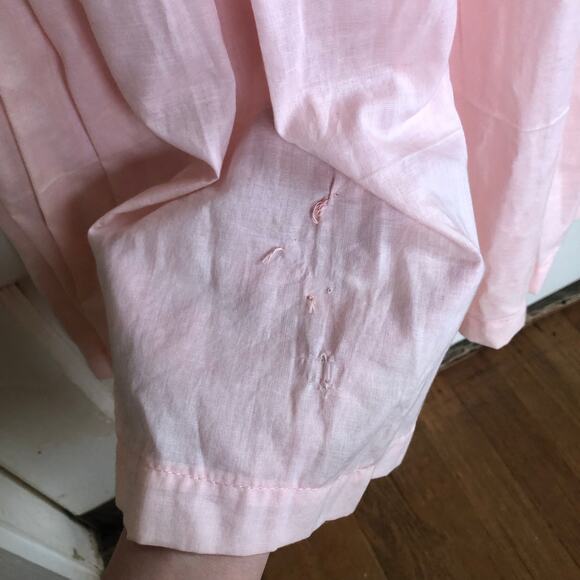 Vintage 1950s Pink Lace Peter Pan Collar Dress Handmade XS/S Praire Cottagecore - Picture 8 of 13